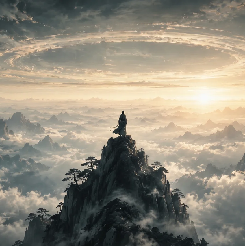 sky above sky Chinese wuxia illustration